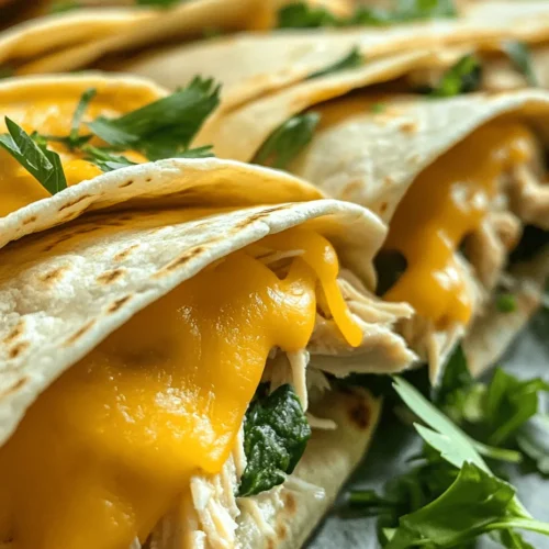 If you're in search of a quick and delicious meal option that can please the entire family, look no further than Cheesy Garlic Chicken Wraps. This recipe combines tender, flavorful chicken with a medley of cheeses and fresh ingredients, making it a perfect choice for busy weeknights or casual gatherings. The beauty of chicken wraps lies in their versatility; you can customize them to suit your taste preferences or use up ingredients in your fridge. Whether you're a seasoned cook or a kitchen novice, this recipe is straightforward and rewarding, promising to become a staple in your meal rotation.