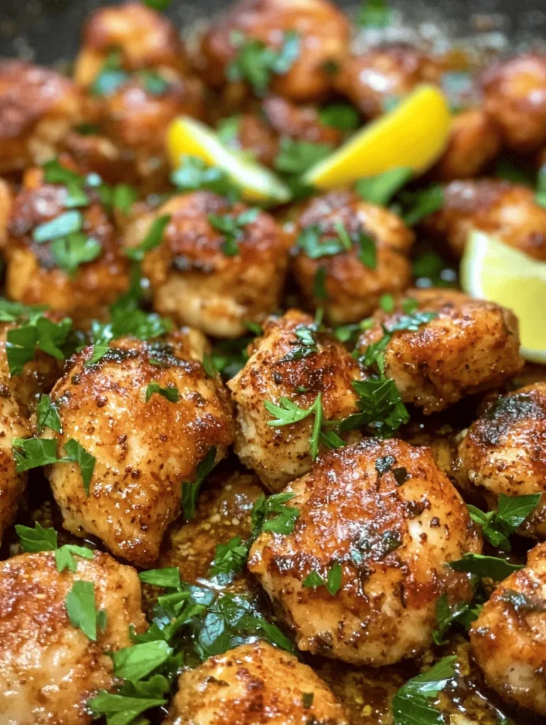 Garlic Butter Chicken Bites are a delightful culinary creation that has captured the hearts of home cooks and food enthusiasts alike. This dish stands out for its quick preparation time and mouthwatering flavor, making it an excellent choice for any meal or gathering. Whether you're looking for a simple weeknight dinner or a crowd-pleasing appetizer for your next party, these tender, juicy chicken bites are sure to impress.