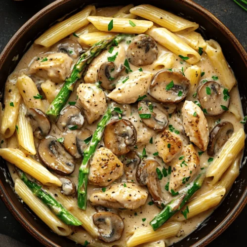 Are you on the lookout for a comforting dish that combines rich flavors with nutritious ingredients? Look no further than Creamy Mushroom and Asparagus Chicken Penne. This delightful recipe is a perfect blend of tender chicken, fresh asparagus, and earthy mushrooms, all enveloped in a luscious creamy sauce tossed with al dente penne pasta. Not only is this dish incredibly satisfying, but it also serves as a wholesome meal packed with essential nutrients.