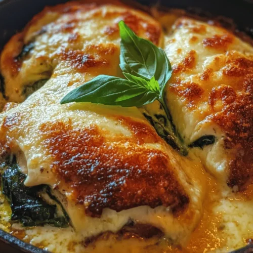 When it comes to weeknight dinners that impress without the fuss, few dishes can hold a candle to the Delightful Herb and Cheese Stuffed Chicken Breast. This recipe brings together tender, juicy chicken breasts and a luscious, flavorful filling that elevates the humble chicken dinner into something truly special. The combination of creamy cheeses, fragrant herbs, and vibrant spinach creates a dish that is as pleasing to the eyes as it is to the palate.