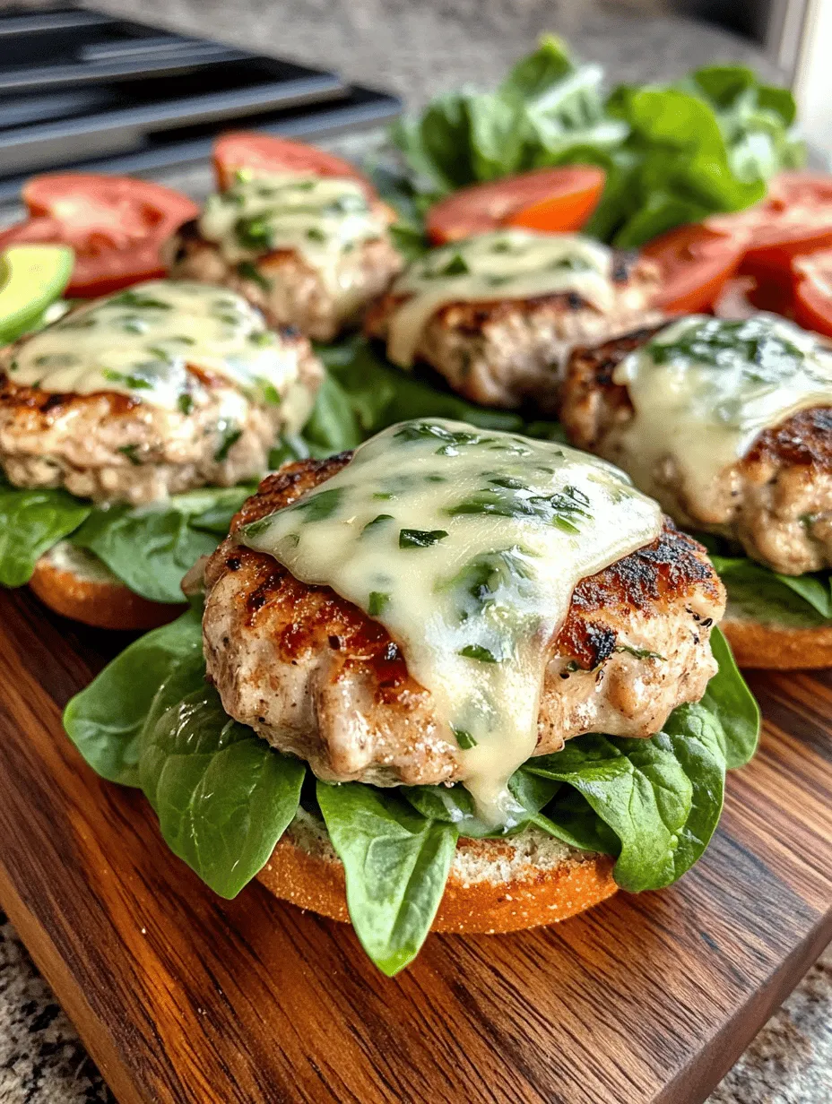 What sets the White Cheddar and Spinach Chicken Burgers apart from traditional burgers is their delightful combination of flavors. The creamy, tangy notes of white cheddar cheese meld beautifully with the earthy, vibrant taste of fresh spinach, creating a burger experience that is both satisfying and wholesome. The addition of aromatic ingredients like garlic and green onions further enhances the flavor, ensuring each bite is packed with depth and richness.