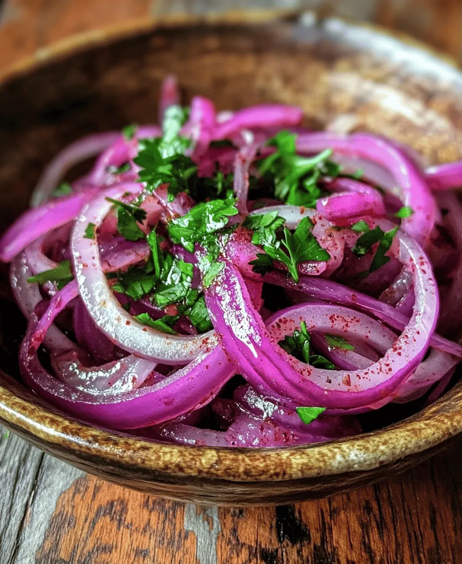 Red onions are at the heart of this recipe, delivering not just flavor but also a vibrant burst of color. Their mild yet slightly sweet taste makes them an ideal choice for raw preparations; they maintain a crunch while adding a lovely depth to cooked dishes. Nutritionally, red onions are packed with antioxidants, particularly quercetin, which is known for its anti-inflammatory properties. They also contain beneficial compounds that can support heart health and improve digestive function.