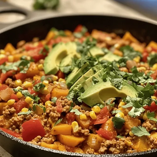 In today’s fast-paced world, finding meals that are both nutritious and quick to prepare can be a challenge. Enter the Savory Ground Turkey Sweet Potato Skillet—a delightful one-pan dish that combines the wholesome goodness of lean ground turkey and sweet potatoes with a medley of fresh vegetables and spices. This recipe is not only satisfying but also packed with nutritional benefits, making it an ideal choice for health-conscious eaters and busy families alike.