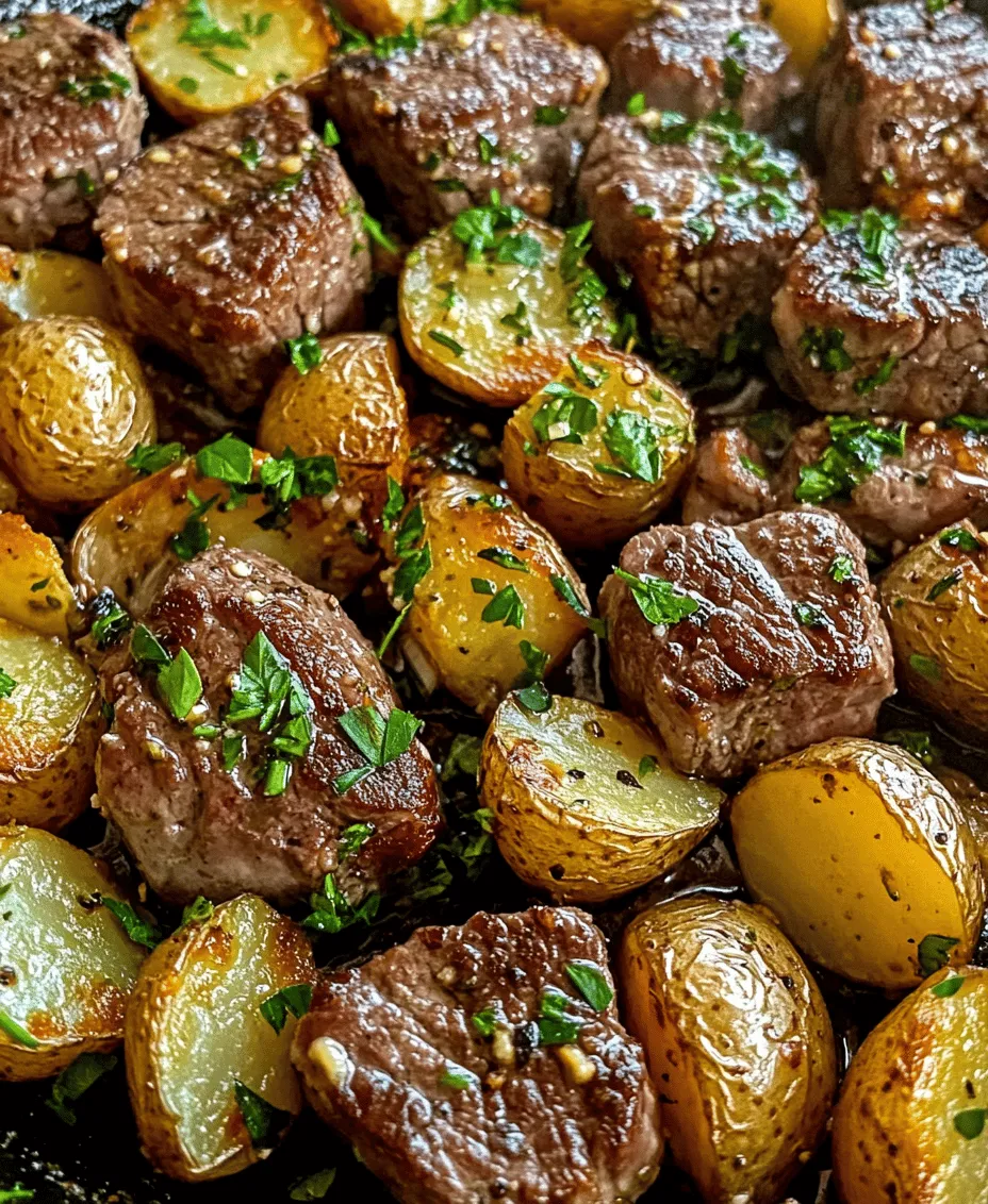 If you're searching for a dish that perfectly balances rich flavors and satisfying textures, look no further than Garlic Butter Steak Bites and Potatoes. This mouthwatering recipe has gained popularity for its ability to showcase tender, juicy steak bites paired with perfectly roasted potatoes, all enveloped in a savory garlic butter sauce. The appeal of this dish lies not only in its deliciousness but also in its versatility; it serves as an ideal option for weeknight dinners when time is of the essence or for special occasions that call for a touch of elegance.