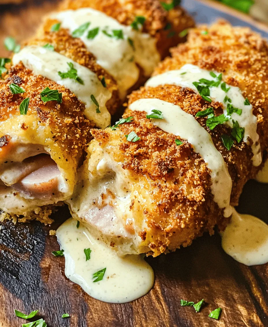 Chicken Cordon Bleu is a beloved classic that combines savory flavors and textures, creating a dish that's as impressive as it is delicious. Originating in Switzerland, this culinary delight features tender chicken breasts stuffed with thin slices of ham and Swiss cheese, then breaded and baked to golden perfection. The result is a succulent chicken breast that bursts with flavor, complemented beautifully by a rich, creamy Swiss cheese sauce that takes the dish to another level.