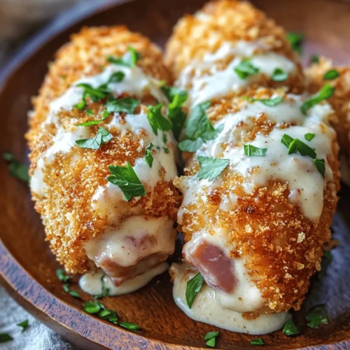 Chicken Cordon Bleu is a beloved classic that combines savory flavors and textures, creating a dish that's as impressive as it is delicious. Originating in Switzerland, this culinary delight features tender chicken breasts stuffed with thin slices of ham and Swiss cheese, then breaded and baked to golden perfection. The result is a succulent chicken breast that bursts with flavor, complemented beautifully by a rich, creamy Swiss cheese sauce that takes the dish to another level.