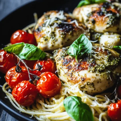 In the world of culinary creations, few dishes can rival the lusciousness of Creamy Pesto Chicken with Roasted Tomatoes. This dish not only tantalizes the taste buds but also offers a beautiful presentation that can impress any dinner guest. The combination of tender chicken, rich creamy pesto sauce, and sweet roasted tomatoes makes for a delectable meal that is as comfortable for weeknight dinners as it is elegant for special occasions. Whether you are a seasoned chef or a novice in the kitchen, this recipe is designed to be both approachable and delightful.
