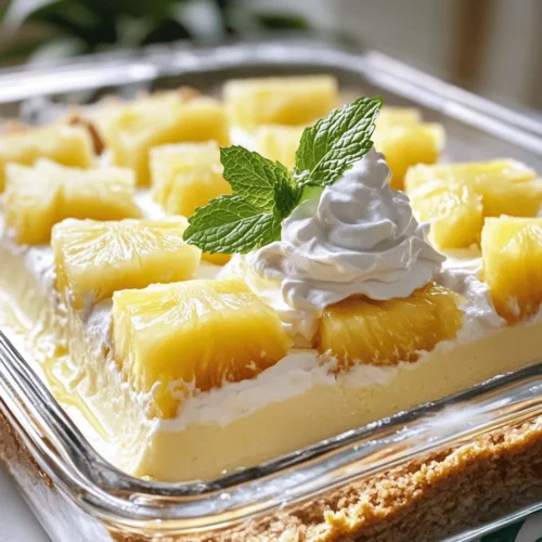 If you're looking for a refreshing dessert to beat the heat, the No Bake Pineapple Cream Delight is your answer. This delightful treat combines the tropical sweetness of pineapple with a creamy, luscious texture that melts in your mouth. Perfect for warm weather gatherings, potlucks, or simply a sweet indulgence after dinner, this dessert requires no oven time, making it ideal for those hot summer days when you want to keep your kitchen cool.