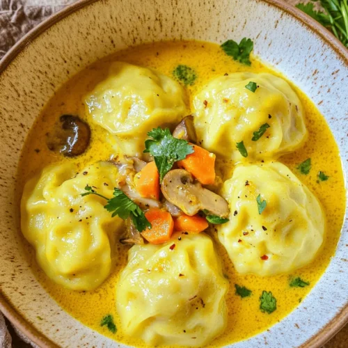 Curry dumpling soup is more than just a dish; it’s a warm embrace in a bowl. The combination of savory dumplings nestled in a fragrant, spiced broth is a culinary experience that transcends mere sustenance. This delightful soup is comfort food at its finest, perfect for chilly evenings or when you're in need of a cozy pick-me-up.