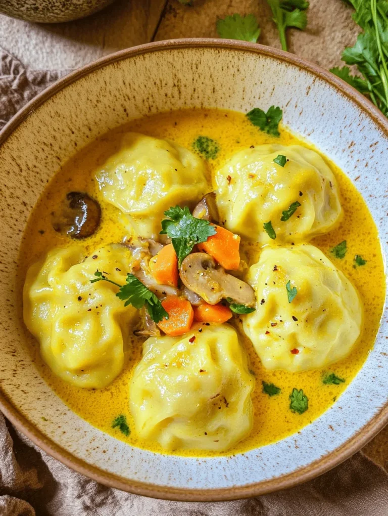 Curry dumpling soup is more than just a dish; it’s a warm embrace in a bowl. The combination of savory dumplings nestled in a fragrant, spiced broth is a culinary experience that transcends mere sustenance. This delightful soup is comfort food at its finest, perfect for chilly evenings or when you're in need of a cozy pick-me-up.