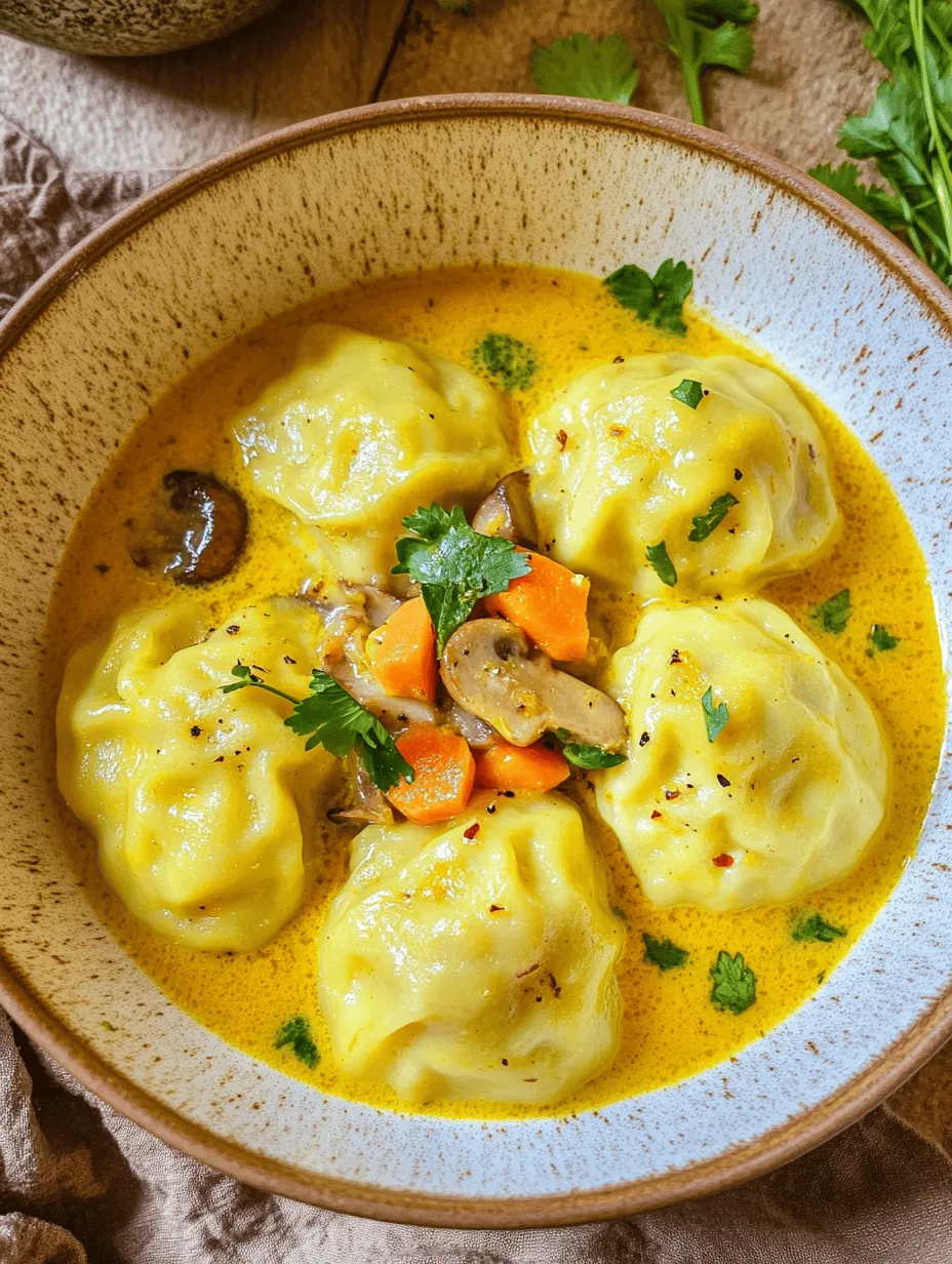 Curry dumpling soup is more than just a dish; it’s a warm embrace in a bowl. The combination of savory dumplings nestled in a fragrant, spiced broth is a culinary experience that transcends mere sustenance. This delightful soup is comfort food at its finest, perfect for chilly evenings or when you're in need of a cozy pick-me-up.