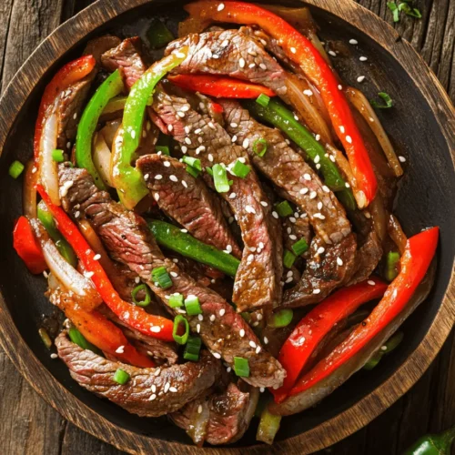 Sizzling Pepper Steak with Onions is a dish that tantalizes the taste buds with its vibrant flavors, quick preparation, and delightful aroma. This classic stir-fry not only captures the essence of homestyle cooking but also brings a restaurant-quality meal to your dining table in mere minutes. Originating from various Asian cuisines, particularly Chinese-American fare, pepper steak has become a beloved dish worldwide, celebrated for its simplicity and the explosion of flavors it offers.