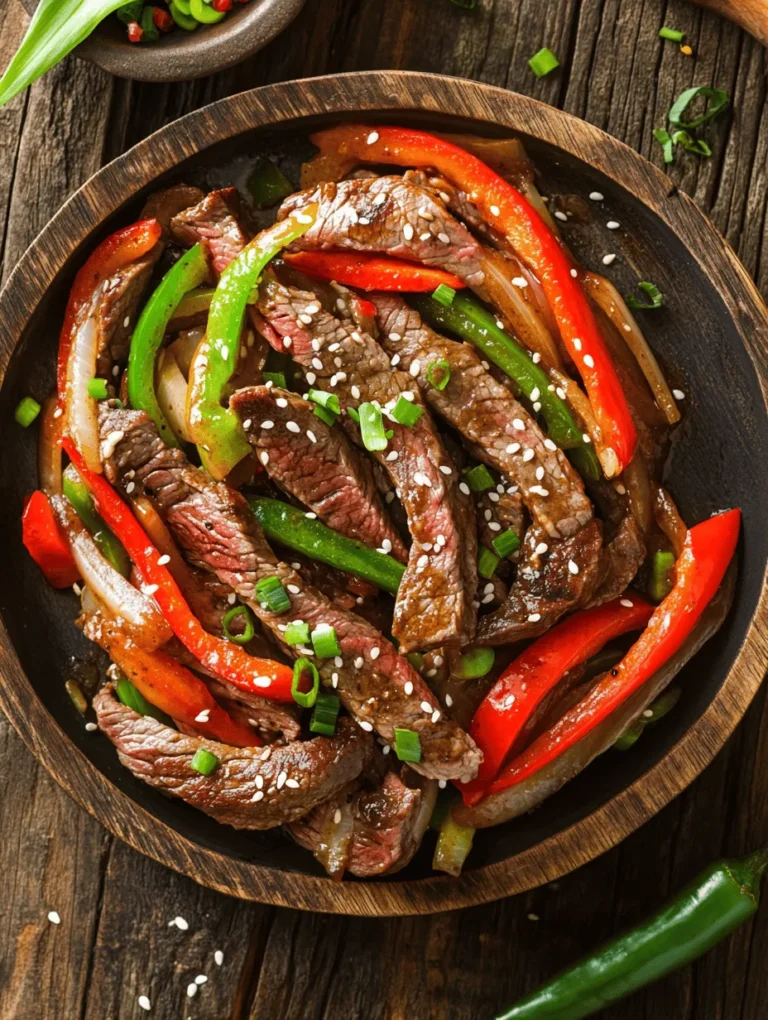 Sizzling Pepper Steak with Onions is a dish that tantalizes the taste buds with its vibrant flavors, quick preparation, and delightful aroma. This classic stir-fry not only captures the essence of homestyle cooking but also brings a restaurant-quality meal to your dining table in mere minutes. Originating from various Asian cuisines, particularly Chinese-American fare, pepper steak has become a beloved dish worldwide, celebrated for its simplicity and the explosion of flavors it offers.