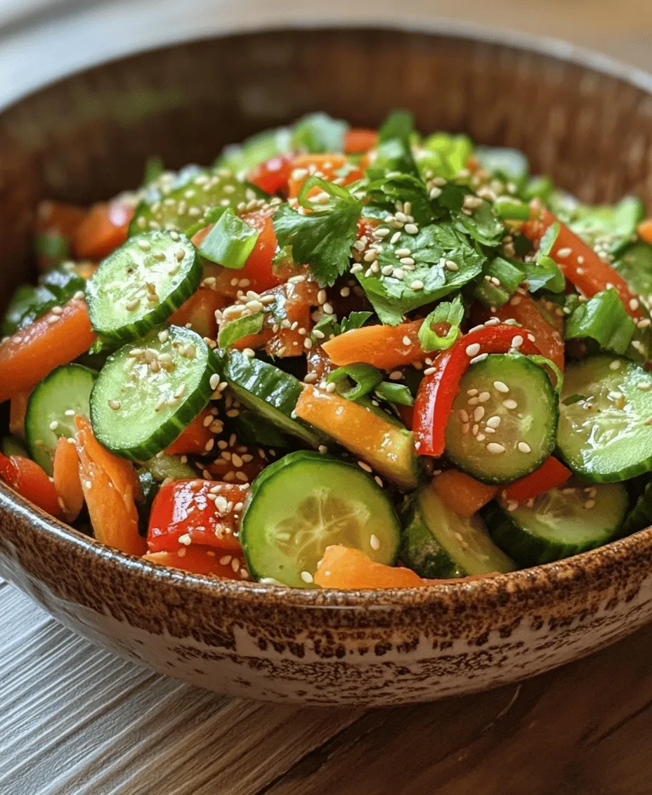 As the sun warms the days and fresh produce fills markets, there's no better way to celebrate the season than with a vibrant and refreshing Crunchy Asian Cucumber Salad. This delightful dish offers a perfect balance of texture and flavor, making it an ideal accompaniment to a variety of meals or a stand-alone light lunch. The appeal of this salad goes beyond its crispness; it embodies the essence of summer eating—light, bright, and full of life.
