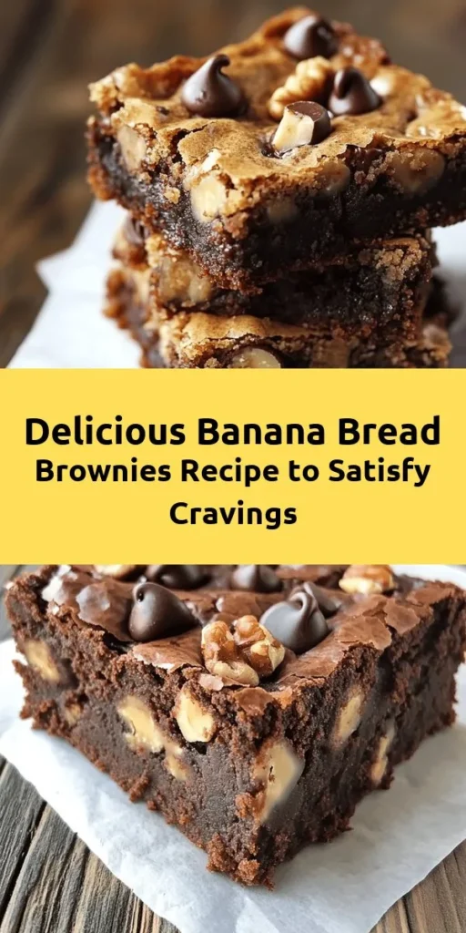 Indulge in the ultimate treat with these delicious Banana Bread Brownies! Combining the classic flavors of banana bread with rich chocolate, this easy recipe is sure to be a hit. Made with ripe bananas, applesauce, and a blend of sugars, they are moist and irresistible. Perfect for dessert or a sweet snack, these brownies can be customized with walnuts or chocolate chips. Ready in just 40 minutes, they’re a delightful way to satisfy your sweet cravings!