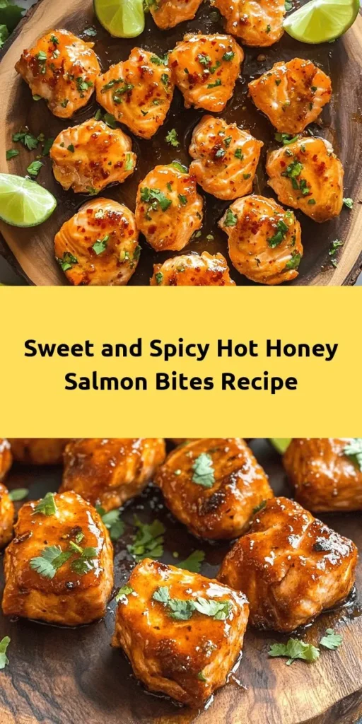 Indulge in these delicious Hot Honey Salmon Bites that combine sweet and spicy flavors for the perfect appetizer or main dish! With just a few ingredients, including tender salmon, honey, and a kick from sriracha, this easy recipe is sure to impress. Quick to prepare and bake in only 30 minutes, they are garnished with fresh cilantro and served with zesty lime wedges. A delightful treat that’s ready to elevate any meal!