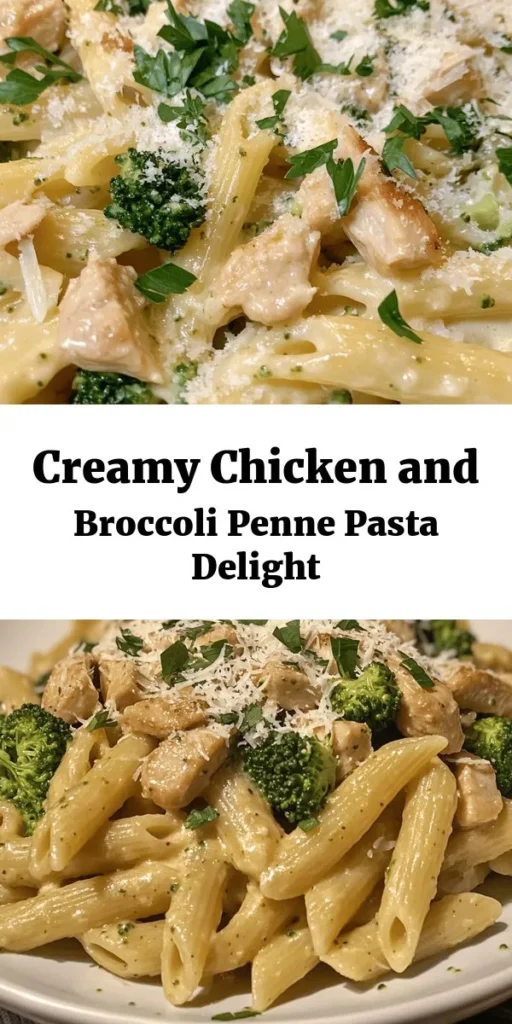 Discover a delightful twist on pasta night with this creamy broccoli and chicken penne! This recipe features tender penne pasta, vibrant broccoli, and juicy chicken, all enveloped in a rich and flavorful sauce. Ready in just 30 minutes, it’s perfect for a quick weeknight dinner that the whole family will love. With simple ingredients like garlic, heavy cream, and Parmesan, this dish is as satisfying as it is easy to make. Serve it hot, garnished with fresh parsley for that extra touch!