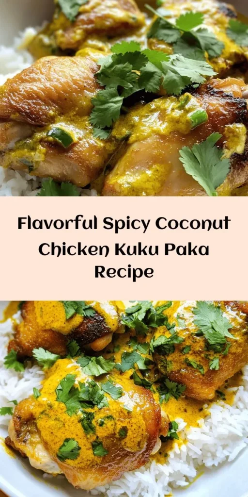 Discover the delicious flavors of Spicy Coconut Chicken Kuku Paka! This one-pot dish features tender chicken thighs simmered in a rich coconut milk sauce infused with spices, garlic, and ginger. Perfectly warming and vibrant, it's a delightful blend of flavors that's easy to make. Serve it over rice or with ugali for a complete meal. Ideal for family dinners or impressing guests! Try it out and bring a taste of tropical comfort to your table.