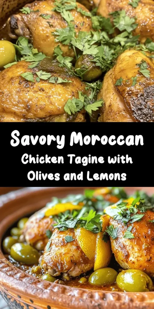Experience the vibrant flavors of Morocco with this delicious Chicken Tagine! Tender chicken thighs simmered with aromatic spices, olives, and preserved lemons create a mouthwatering dish that's perfect for any dinner. This recipe is simple to follow and yields a comforting meal in just over an hour. Serve it over fluffy couscous or with crusty bread for a delightful feast. Perfect for impressing guests or enjoying a cozy night in!
