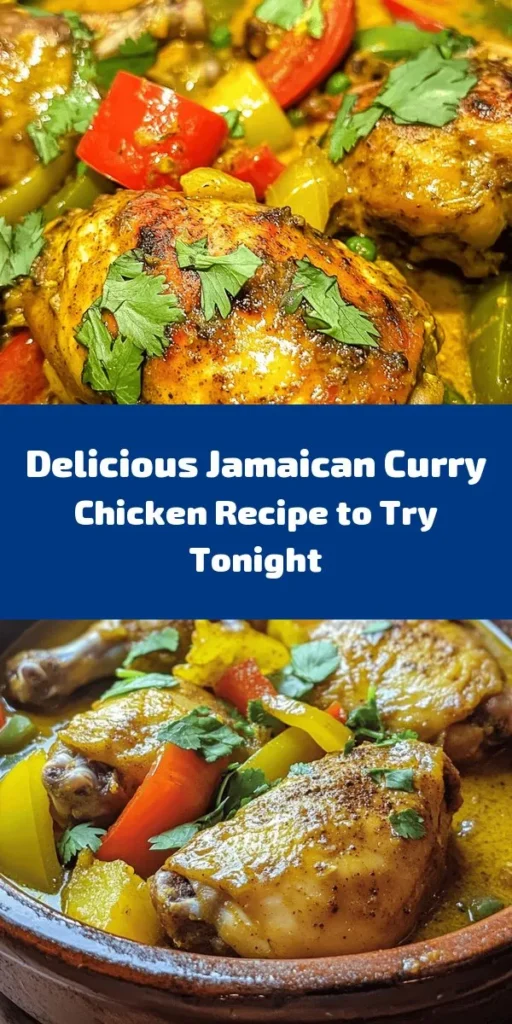 Experience the bold and vibrant flavors of Jamaica with this authentic curry chicken recipe! Made with tender chicken marinated in aromatic Jamaican curry powder, garlic, and ginger, it's a dish that warms the heart. Sautéed with colorful veggies and simmered in creamy coconut milk, this curry is perfect served with steamed rice or roti. Simple to prepare and incredibly satisfying, it's a crowd-pleaser for any occasion. Enjoy a taste of Jamaica in your own kitchen!
