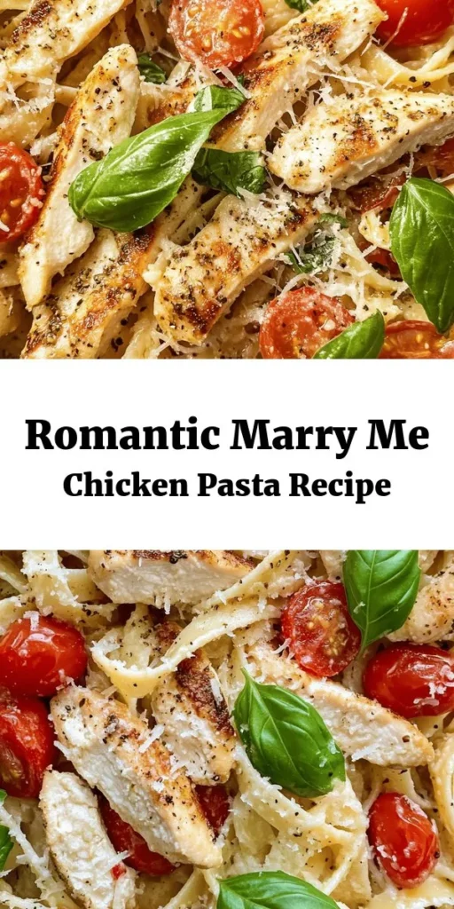 Indulge in a romantic dinner at home with this delightful Marry Me Chicken Pasta! Featuring tender chicken breasts cooked in a creamy garlic and tomato sauce, this dish is a perfect combination of flavors. Tossed with fettuccine and topped with Parmesan and fresh basil, it's as delicious as it is easy to make. With a prep time of just 15 minutes, you'll have a comforting meal ready in no time. Perfect for date night or impressing guests!