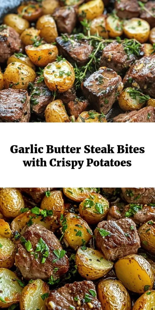 Indulge in these mouthwatering Garlic Butter Steak Bites and Potatoes! This flavorful dish features tender steak cubes sautéed in a rich garlic butter sauce, paired perfectly with crispy roasted baby potatoes. With just a handful of ingredients like fresh herbs, garlic, and butter, you can create a delicious meal in under an hour. Perfect for a weeknight dinner or a special occasion, this recipe is sure to impress your family and friends!