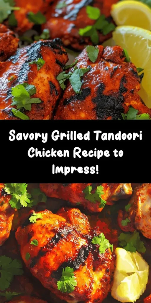 Fire up the grill and get ready for some mouthwatering Grilled Tandoori Chicken! This flavorful dish features succulent chicken thighs marinated in a delicious blend of yogurt, spices, and fresh ingredients. Perfectly grilled to juicy perfection, it’s an ideal main dish for any gathering. Serve it hot with fresh cilantro and lemon wedges, alongside naan or basmati rice for a complete meal. Your tastebuds are in for a treat!
