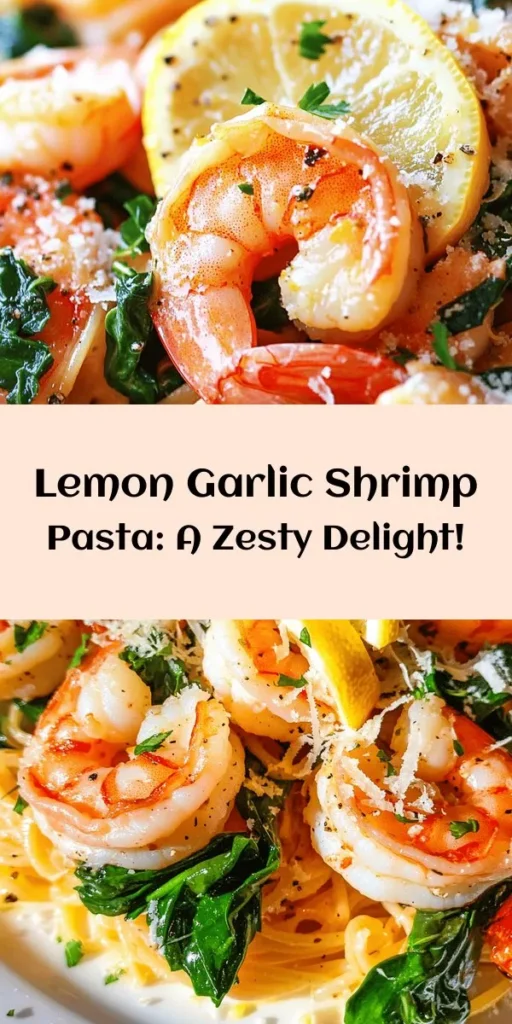 Whip up a delicious and refreshing Zesty Lemon Garlic Shrimp Pasta that's perfect for a quick weeknight dinner! This recipe combines tender shrimp, vibrant spinach, and a zingy lemon-garlic sauce to create a dish that’s both satisfying and light. With just a few simple ingredients like linguine, white wine, and Parmesan cheese, you can have this zesty pasta on the table in just 30 minutes. It's a delightful meal that tastes as good as it looks! Enjoy!