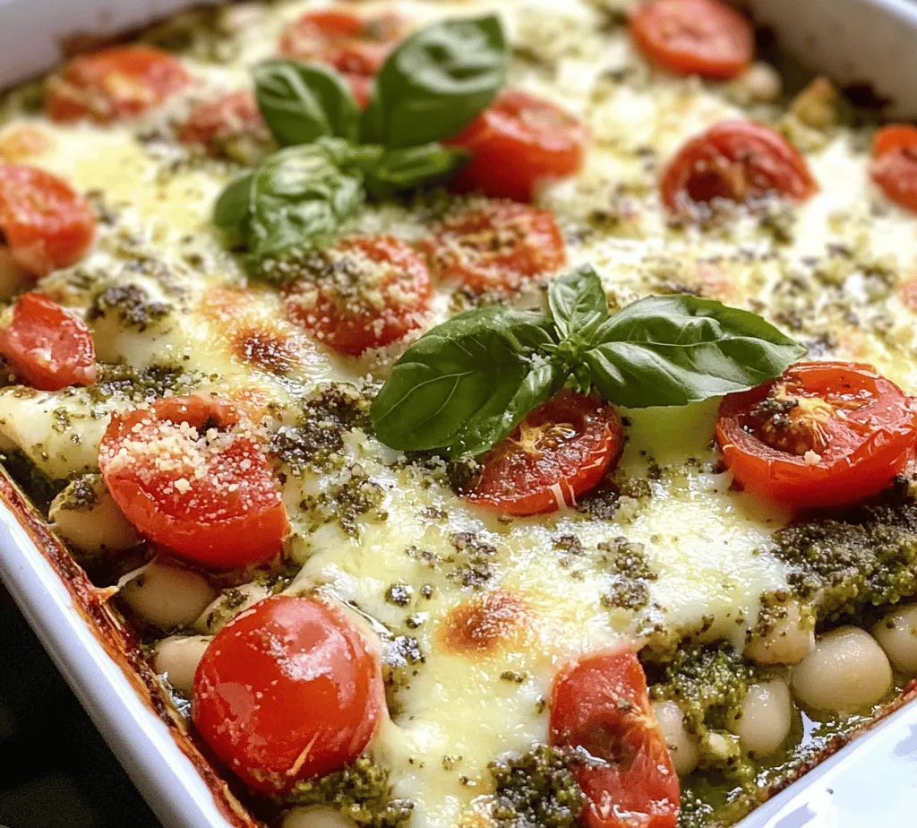 Discover a wholesome and delightful dish that combines the creaminess of white beans with the aromatic freshness of basil pesto. This White Bean and Pesto Bake is a perfect blend of flavors and textures, making it an ideal choice for a hearty main course or a satisfying side dish. Packed with protein, this recipe not only caters to those looking for a vegetarian option but also pleases anyone who appreciates a delicious meal.