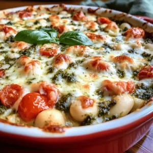 Discover a wholesome and delightful dish that combines the creaminess of white beans with the aromatic freshness of basil pesto. This White Bean and Pesto Bake is a perfect blend of flavors and textures, making it an ideal choice for a hearty main course or a satisfying side dish. Packed with protein, this recipe not only caters to those looking for a vegetarian option but also pleases anyone who appreciates a delicious meal.