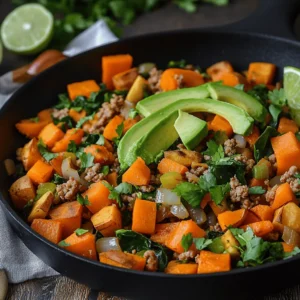 Ground turkey has become a favored choice for health-conscious cooks due to its low fat content and versatility. As a lean source of protein, it provides the essential amino acids needed for muscle repair and growth without the saturated fats often found in beef or pork. Ground turkey is also rich in B vitamins, particularly niacin and vitamin B6, which are vital for energy metabolism and overall health. Its mild flavor allows it to absorb the spices and seasonings used in cooking, making it an adaptable ingredient in various dishes—from tacos to casseroles. By choosing ground turkey, you are opting for a nutritious protein source that complements the other ingredients beautifully in this skillet recipe.
