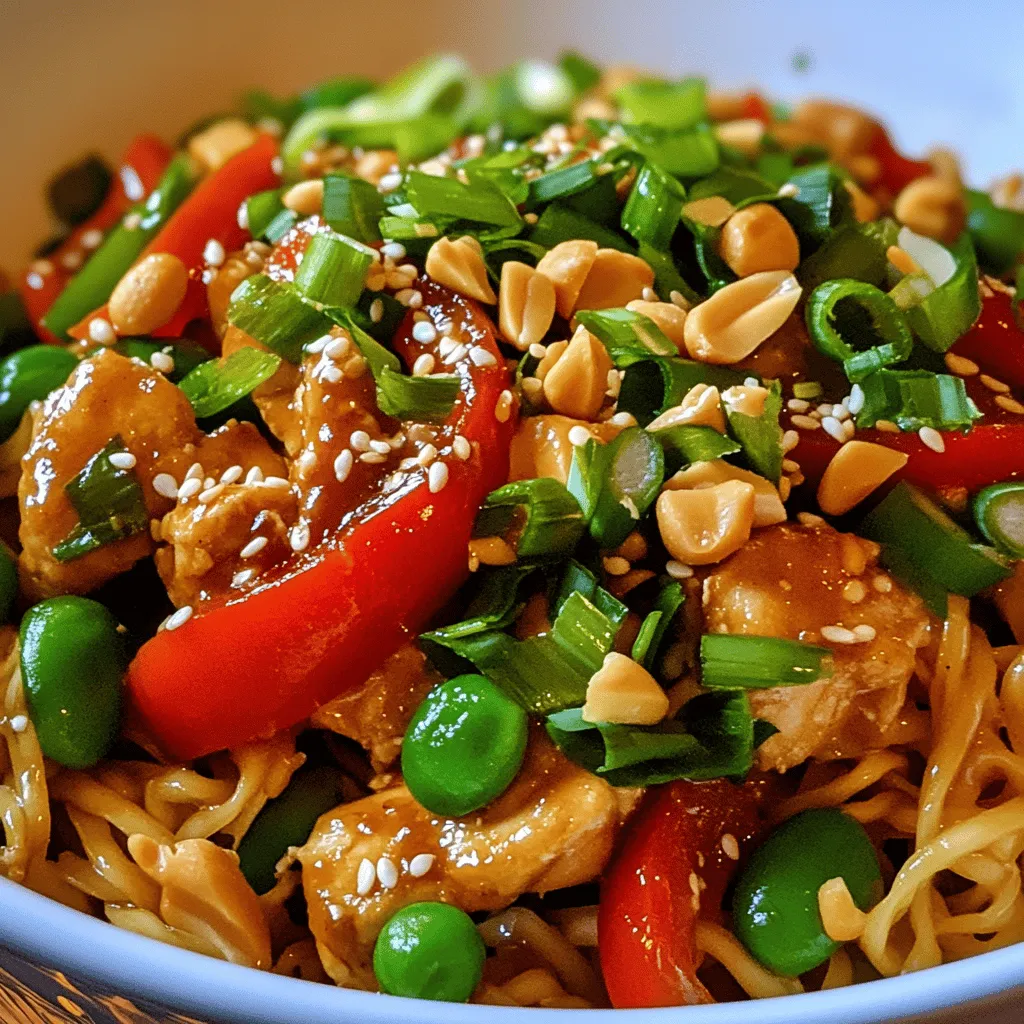 Kung Pao Chicken Noodles is a delightful fusion dish that combines the bold flavors of traditional Kung Pao Chicken with the comforting texture of noodles. This dish has its roots in Sichuan cuisine, where it has long been celebrated for its unique blend of spicy, sweet, and savory elements. The origins of Kung Pao Chicken date back to the late Qing Dynasty and are named after Ding Baozhen, a governor of Sichuan province who was known as "Kung Pao." Over the years, this dish has transcended its regional origins, becoming a beloved staple in Chinese restaurants worldwide.