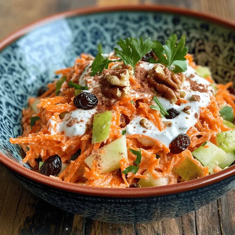 In the realm of vibrant salads, few can rival the invigorating freshness of Crunchy Carrot Apple Delight. This recipe harmonizes the natural sweetness of apples with the earthy crunch of carrots, making it a perfect addition to any meal or a light stand-alone dish. Packed with nutrients and rich in texture, this salad is not only visually appealing but also a delightful way to incorporate more fruits and vegetables into your diet.