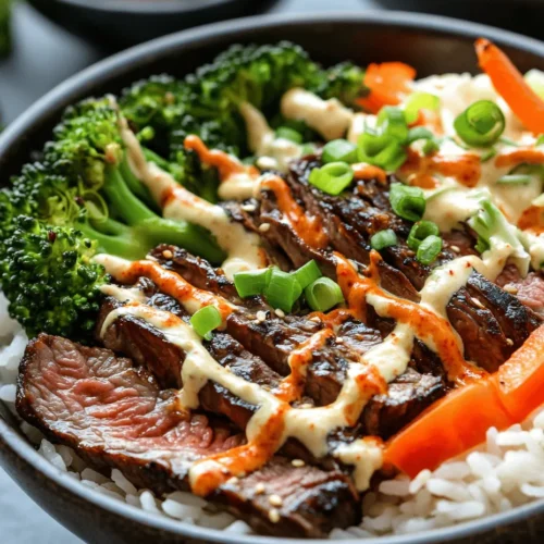 Korean cuisine has captivated food lovers across the globe with its vibrant flavors, bold spices, and emphasis on fresh ingredients. Dishes like bulgogi, kimchi, and bibimbap are not only delicious but also rich with cultural significance, making Korean food a favorite among culinary enthusiasts. One standout dish that embodies the essence of Korean cooking is the Sizzling Korean BBQ Steak Rice Bowl with Spicy Cream Sauce.