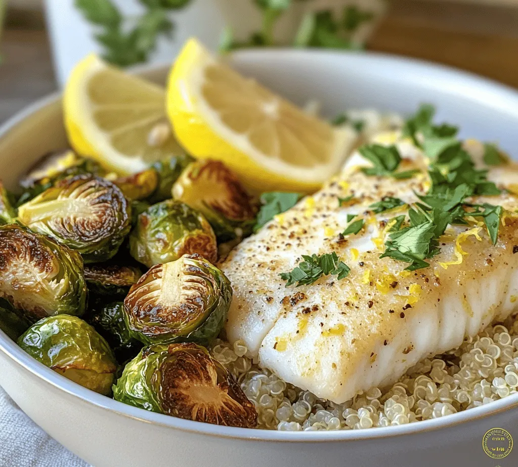 Are you looking for a deliciously healthy dinner that can be prepared in under 30 minutes? Look no further than Lemon Garlic Butter Cod Bowls with Roasted Brussels Sprouts. This delightful dish combines tender cod fillets with perfectly roasted Brussels sprouts, all drizzled with a fragrant lemon garlic butter sauce. Not only does it provide a burst of flavor, but it also packs a nutritious punch, making it a fantastic choice for both weeknight dinners and special gatherings.