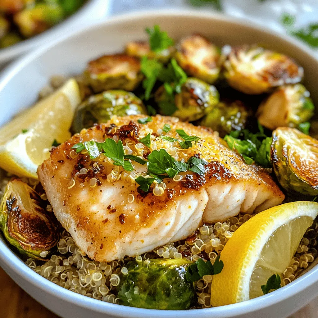 Are you looking for a deliciously healthy dinner that can be prepared in under 30 minutes? Look no further than Lemon Garlic Butter Cod Bowls with Roasted Brussels Sprouts. This delightful dish combines tender cod fillets with perfectly roasted Brussels sprouts, all drizzled with a fragrant lemon garlic butter sauce. Not only does it provide a burst of flavor, but it also packs a nutritious punch, making it a fantastic choice for both weeknight dinners and special gatherings.