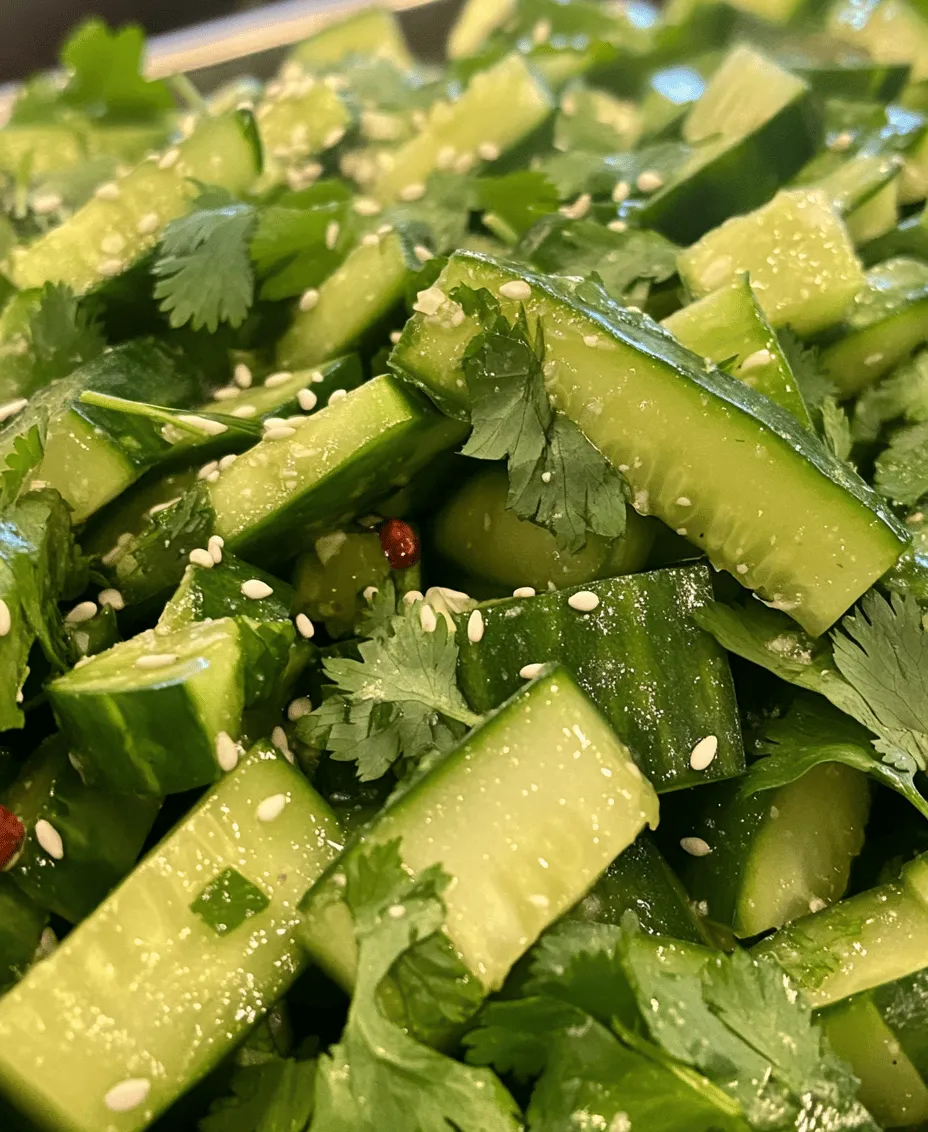 The Crisp & Zesty Asian Cucumber Salad is a vibrant and refreshing dish that brings together the best of fresh produce and bold flavors typical of Asian cuisine. With its crunchy texture and tangy dressing, this salad serves as a perfect side to accompany a variety of meals or as a light, standalone dish. Its appeal lies not just in its taste but also in its health benefits, making it an excellent choice for those looking to incorporate more vegetables into their diet.