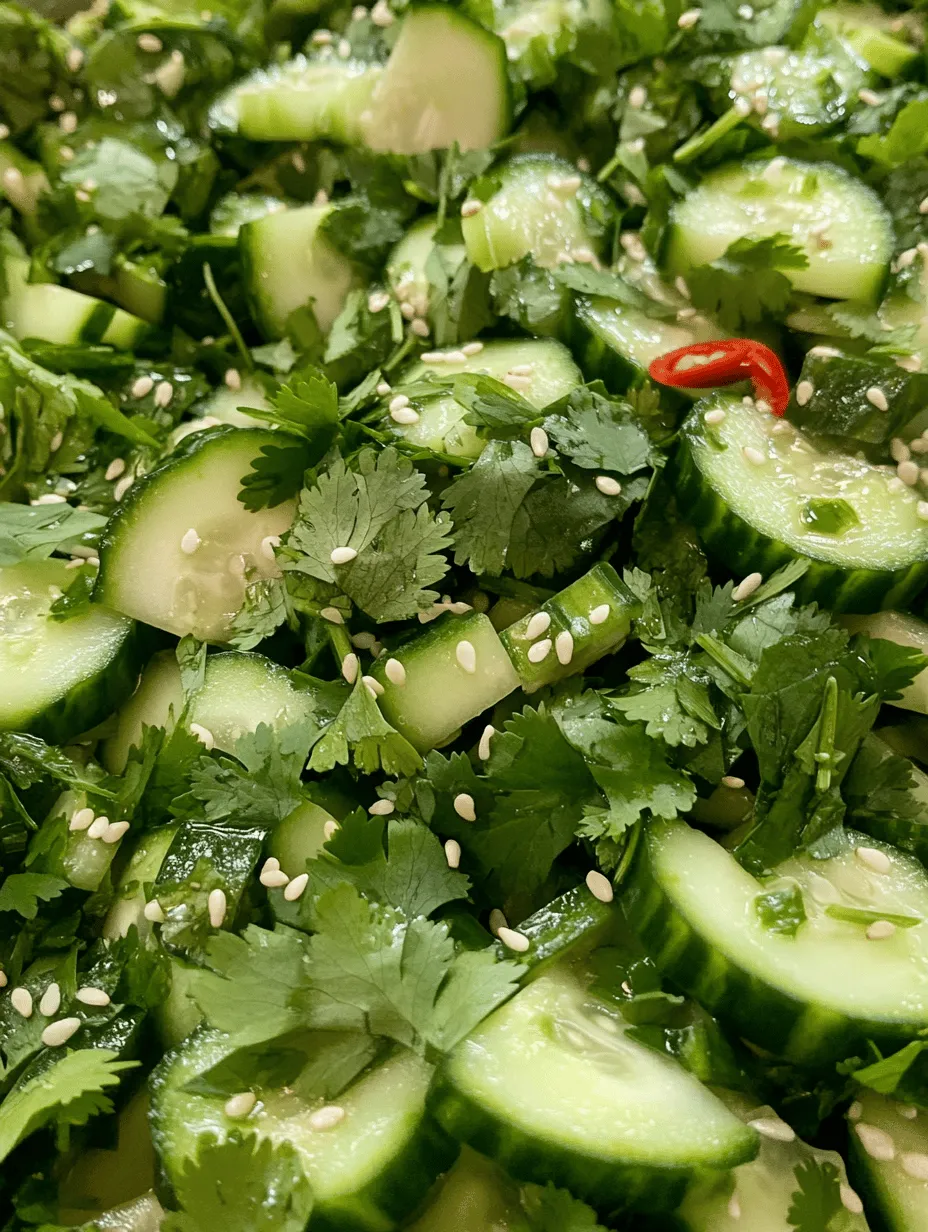The Crisp & Zesty Asian Cucumber Salad is a vibrant and refreshing dish that brings together the best of fresh produce and bold flavors typical of Asian cuisine. With its crunchy texture and tangy dressing, this salad serves as a perfect side to accompany a variety of meals or as a light, standalone dish. Its appeal lies not just in its taste but also in its health benefits, making it an excellent choice for those looking to incorporate more vegetables into their diet.