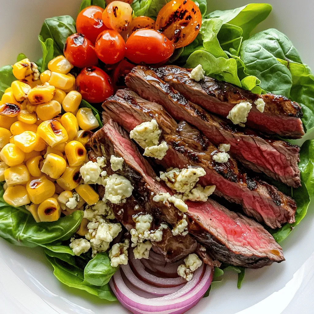 As the summer sun graces us with its warmth, there's no better way to celebrate the season than with a vibrant and refreshing salad. The Balsamic Steak Gorgonzola Salad with Grilled Corn is not only a feast for the eyes but also a harmonious blend of flavors that will elevate any summer gathering. This dish showcases a delightful combination of succulent flank steak, creamy Gorgonzola cheese, and sweet, smoky grilled corn, all atop a bed of fresh mixed greens.