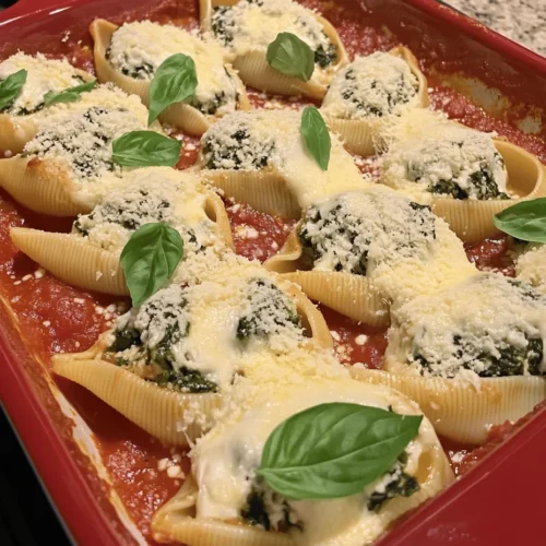 If you’re looking for a comforting and delicious dish that brings a taste of Italy to your dining table, look no further than Easy Spinach and Ricotta Stuffed Shells. This delightful recipe features large pasta shells filled with a creamy mixture of ricotta cheese, fresh spinach, and a blend of flavorful herbs and seasonings. It’s a dish that not only satisfies the palate but also warms the heart, making it perfect for family dinners, gatherings with friends, or even a cozy night in.