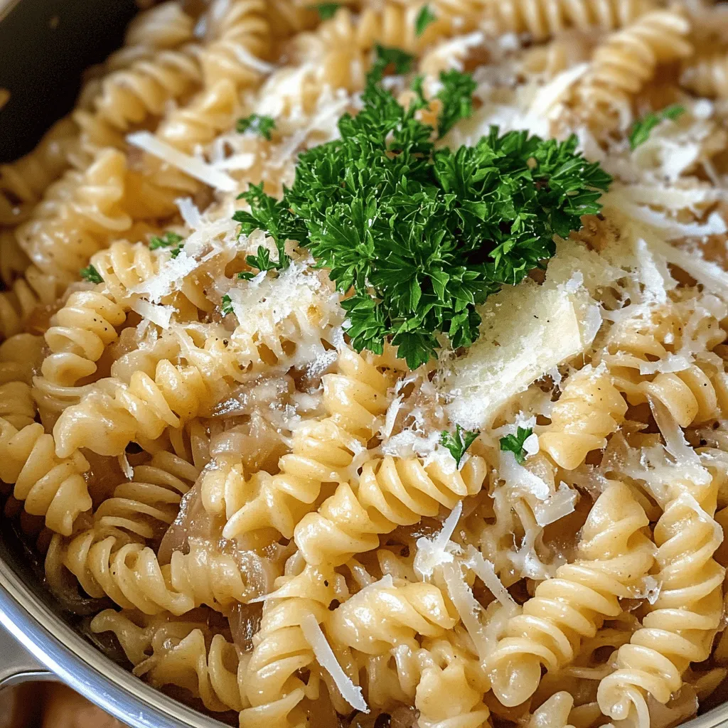 The One Pot French Onion Pasta is a delightful fusion that combines the comforting essence of traditional French onion soup with the heartiness of pasta. This dish encapsulates the warmth of home-cooked meals, making it a perfect choice for weeknight dinners or cozy gatherings with friends and family. Imagine tender pasta enveloped in a rich, savory sauce, infused with the sweet and caramelized flavors of onions, aromatic herbs, and a hint of cheese that melts into a creamy goodness.