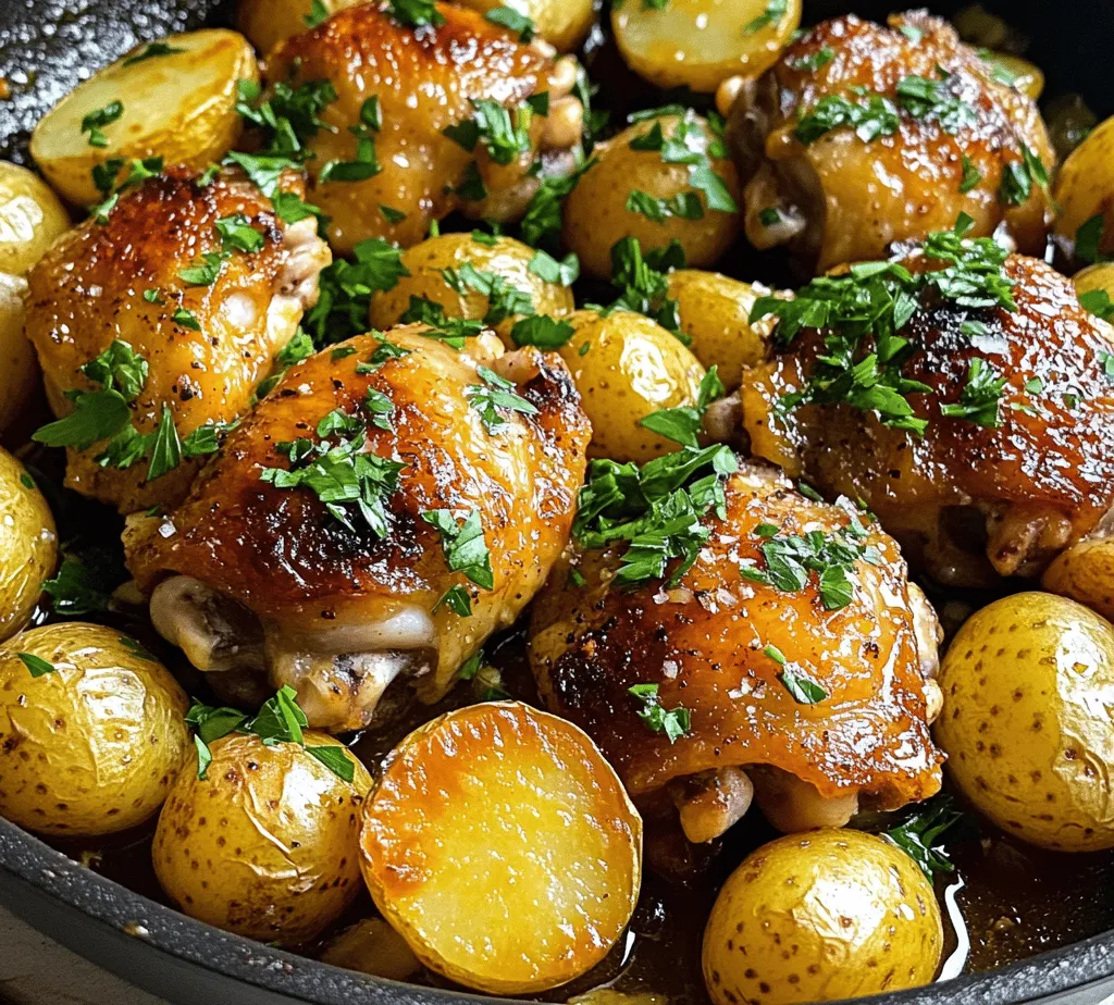 In the realm of home cooking, few dishes can evoke the warmth and satisfaction of a well-prepared one-pan meal. Enter the Garlic Butter Chicken and Potatoes Skillet—a recipe that combines the juiciness of tender chicken thighs with the earthy goodness of baby potatoes, all enveloped in a rich, aromatic garlic butter sauce. This dish is not just a feast for the taste buds; it's a comforting embrace for the soul, making it an ideal choice for busy weeknights or family gatherings.