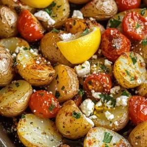 Greek cuisine is celebrated worldwide for its vibrant flavors, fresh ingredients, and heartwarming dishes that transport you straight to the sun-kissed shores of the Mediterranean. One dish that exemplifies the essence of Greek cooking is the Heavenly Greek Feta Roast Potatoes. Perfect as a side dish or a snack, these roast potatoes are infused with the rich, tangy flavor of feta cheese, aromatic herbs, and the natural sweetness of cherry tomatoes.