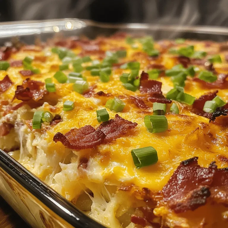 The Cheesy Bacon Potato Breakfast Casserole is a delightful dish that elevates your morning routine with a perfect blend of flavors and textures. This hearty casserole is not only a crowd-pleaser but also an ideal solution for family gatherings, brunches, or meal prepping for busy weekdays. Imagine waking up to the enticing aroma of crispy bacon, creamy cheeses melting into fluffy eggs, all resting atop a golden bed of hash browns. This dish is more than just a breakfast; it’s a comforting experience that brings warmth to your kitchen and joy to your table.