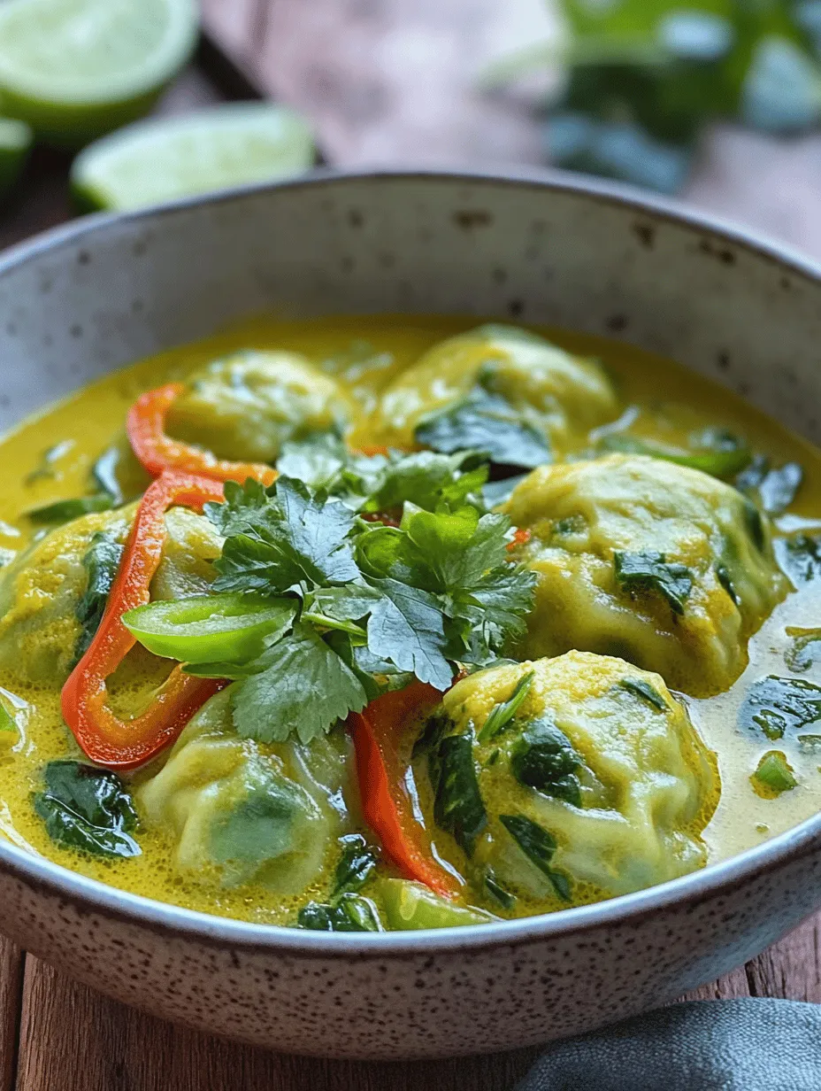 Curry Dumpling Delight Soup is not just a dish; it’s an experience that brings warmth and comfort with every spoonful. This delightful fusion soup is a harmonious blend of flavors and textures that captivates your taste buds while nourishing your body. What makes it truly special is the combination of homemade dumplings filled with vibrant vegetables and spices, enveloped in a rich, aromatic broth that is both creamy and satisfying.