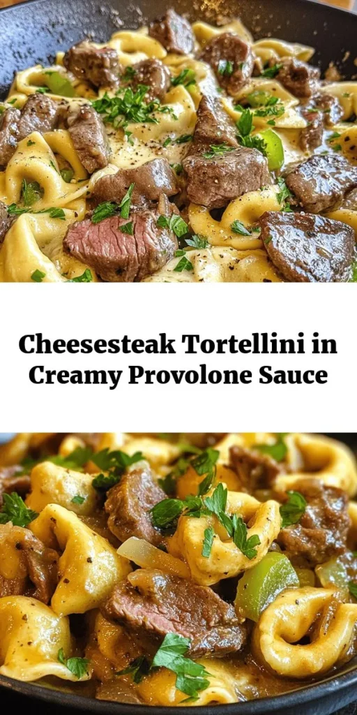 Indulge in a delicious twist on a classic with this Cheesesteak Tortellini in Rich Provolone Sauce. Perfect for weeknight dinners, this recipe combines tender cheese tortellini, savory ribeye steak, and sautéed veggies all enveloped in a creamy provolone sauce. Quick to prepare in just 30 minutes, it’s a comforting dish the whole family will love. Top with fresh parsley for a burst of color and flavor. Enjoy a bowl of this cheesy goodness tonight!
