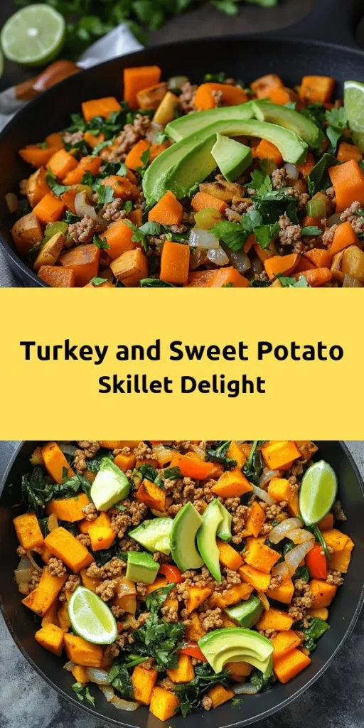 Looking for a quick and healthy dinner option? Try this Ground Turkey Sweet Potato Skillet! Packed with flavor, this one-pan recipe features ground turkey, sweet potatoes, and colorful veggies like bell peppers and onions. Seasoned with smoked paprika and cumin, it's a nutritious dish that comes together in just 30 minutes. Top it off with fresh avocado and cilantro for an extra burst of flavor. Perfect for busy weeknights!