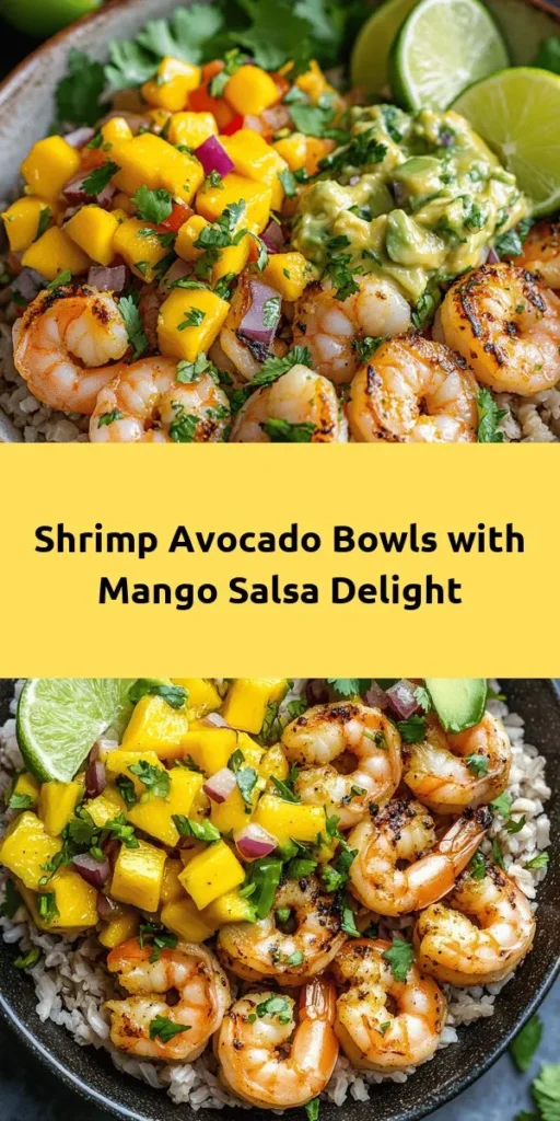 Dive into the flavors of the ocean with these Shrimp & Avocado Paradise Bowls! This refreshing dish is packed with marinated shrimp, creamy avocado, and zesty mango salsa, all beautifully layered over brown rice or quinoa. Drizzle with a zesty lime-chili sauce for a punch of flavor. Perfect for a healthy lunch or dinner, this recipe is easy to follow and makes for a stunning meal. Get ready to impress your taste buds and enjoy a taste of paradise!