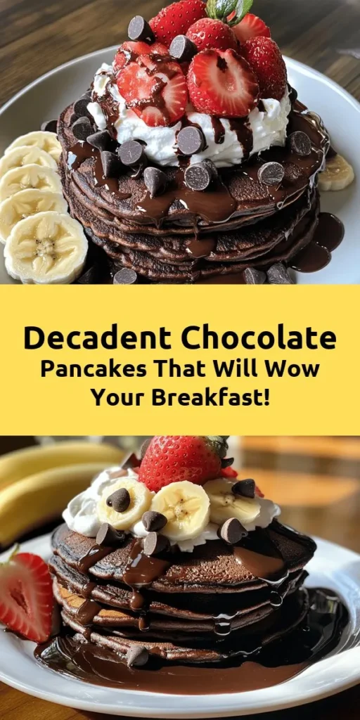 Treat yourself to the most amazing chocolate pancakes! Perfect for breakfast or a sweet brunch, these fluffy delights are made with cocoa powder, chocolate chips, and topped with your favorites like whipped cream or fresh fruit. Ready in just 20 minutes, they’re a delicious way to start your day. Follow our simple recipe to whip up a stack of chocolaty goodness that everyone will love! Indulge in a breakfast that feels like dessert!