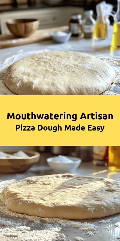 Discover the joy of making your own artisan pizza dough with this easy recipe! Using just a few simple ingredients like flour, sea salt, and instant yeast, you can create a delicious base for your favorite toppings. Follow the steps to knead, rise, and shape the dough, and watch as it transforms into a golden, crispy crust in the oven. Perfect for family dinners or a fun night in with friends, this delightful dough is sure to impress! Enjoy fresh, homemade pizzas anytime.